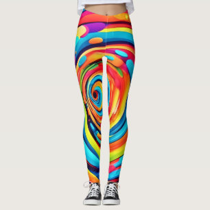 Swirling Colours in Psychedelic Tunnel Leggings
