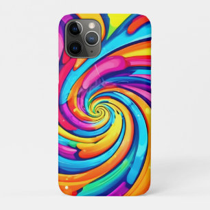 Swirling Colours, Psychedelic Spiral, Colourful Ch iPhone 11 Pro Case