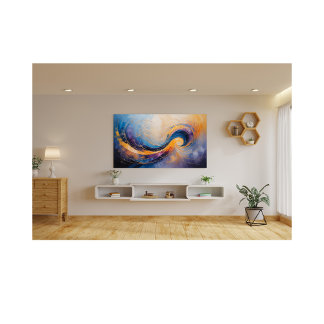 Swirling Cosmic Abstract Energy Waves in Gold  Photo Print