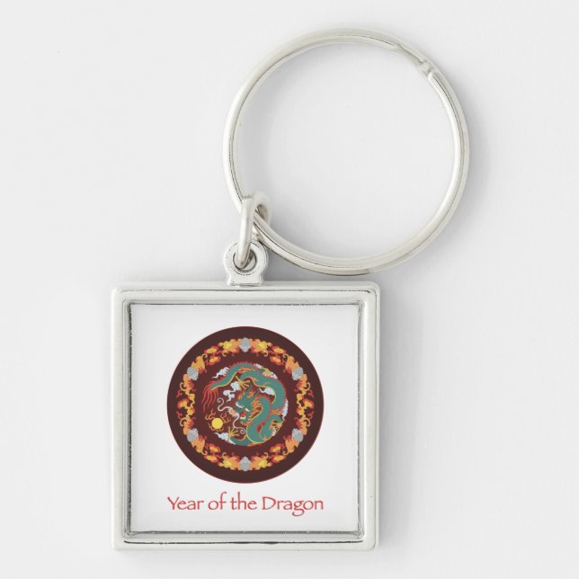Swirling Dragon Keychain (Front)