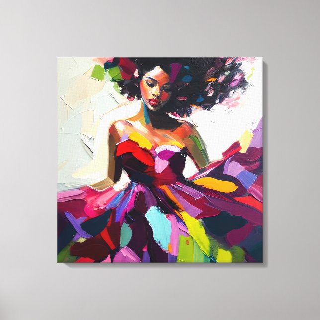 Swirling Elegance Abstract Art Canvas Print (Front)