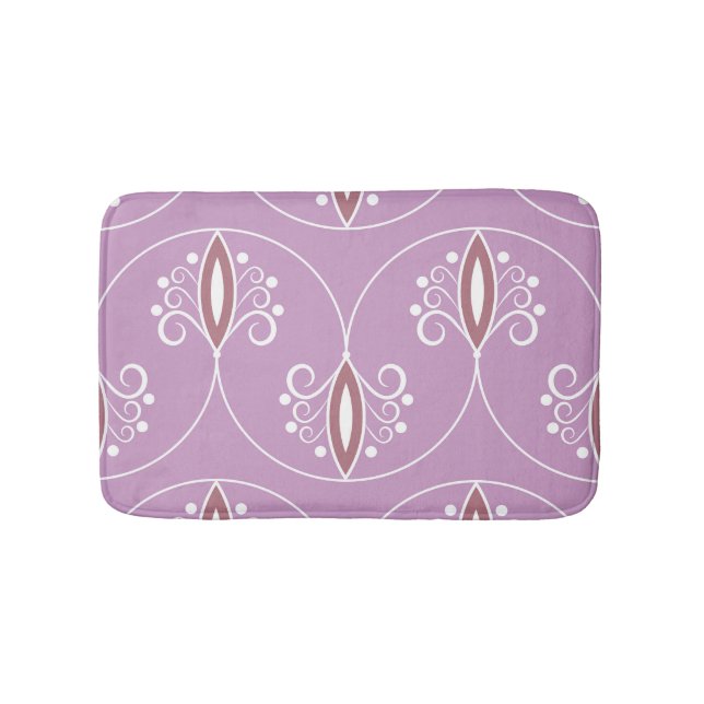 Swirling Elegance: Vintage Geometric Bath Mat (Front)