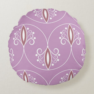 Swirling Elegance: Vintage Geometric Round Pillow