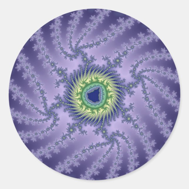 Swirling Eye - Fractal Classic Round Sticker (Front)
