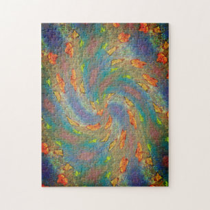 Swirling Fall Leaves Jigsaw Puzzle