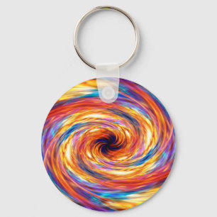Swirling fire storm keychain