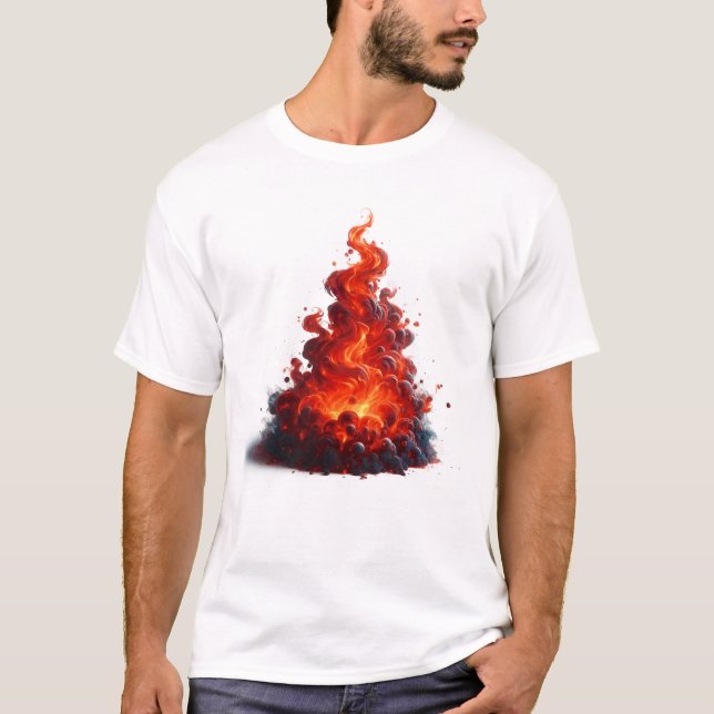 Swirling Flame Art T-Shirt (Front)