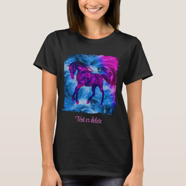 Swirling Fractal Fantasy Horse Art Personalized T-Shirt (Front)