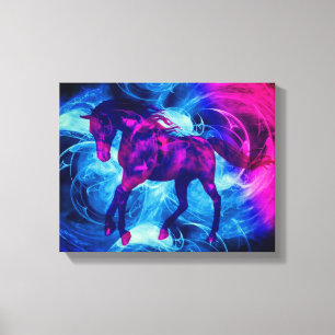 Swirling Fractals Fantasy Horse  Canvas Print