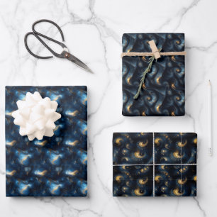 Swirling Galaxies Wrapping Paper Sheet