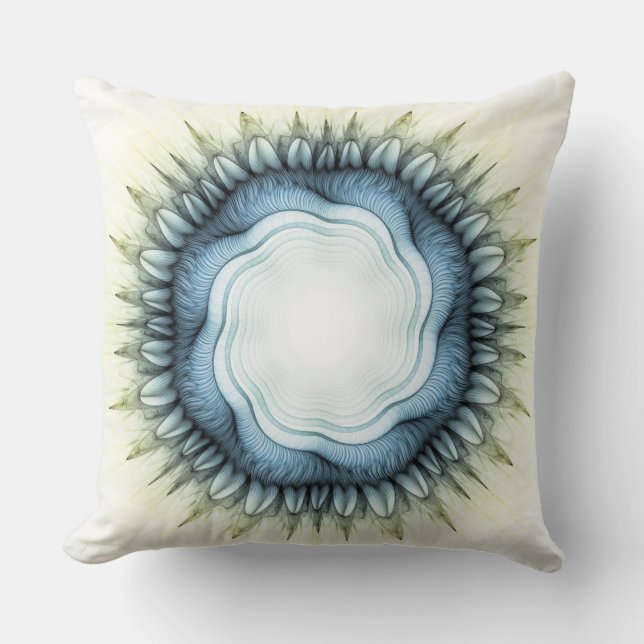 Swirling geometric floral ornament throw pillow (Front)