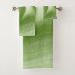 Swirling Green Bath Towel Set