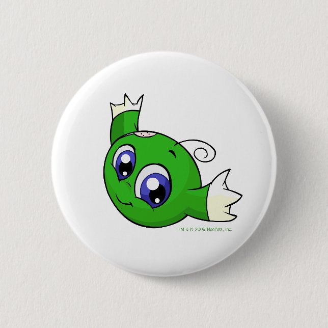 Swirling green kiko 2 inch round button (Front)