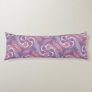 Swirling Hares Tesselation purple Body Pillow 5