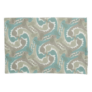 Swirling Hares Tesselation Soft Green Pillowcase 4