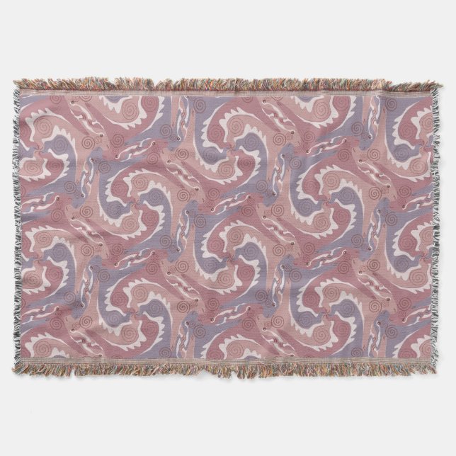 Swirling Hares Tesselation soft Purple T Blanket 2 (Front)
