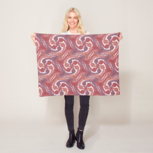 Swirling Hares Tesselation Soft red Blanket 8
