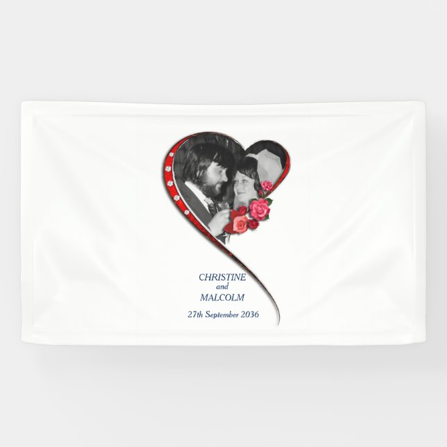 Swirling Heart Wedding Banner (Horizontal)