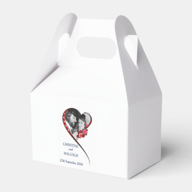Swirling Heart Wedding Favor Box (Front Side)