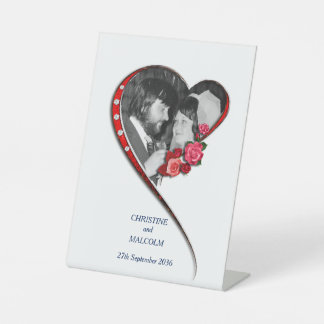 Swirling Heart Wedding Pedestal Sign