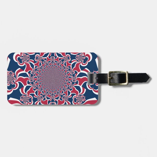Swirling Kaleidoscope Art Print Luggage Tag (Front Horizontal)