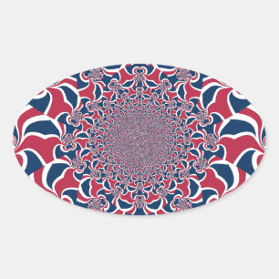 Swirling Kaleidoscope Art Print Oval Sticker