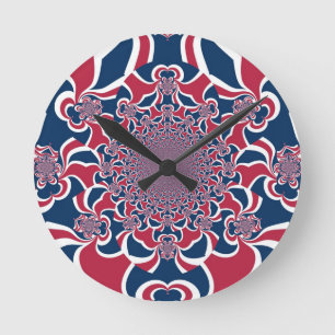 Swirling Kaleidoscope Art Print Round Clock