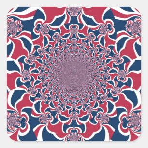 Swirling Kaleidoscope Art Print Square Sticker