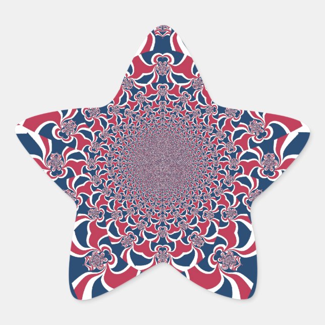 Swirling Kaleidoscope Art Print Star Sticker (Front)
