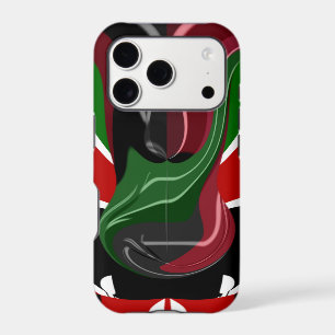 Swirling Kenyan Flag: A Modern Motif Art
