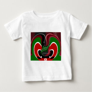 Swirling Kenyan Flag: A Modern Motif Art Baby T-Shirt