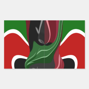 Swirling Kenyan Flag: A Modern Motif Art Sticker