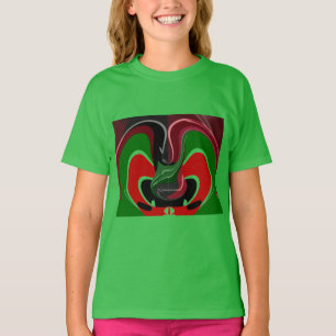 Swirling Kenyan Flag: A Modern Motif Art T-Shirt