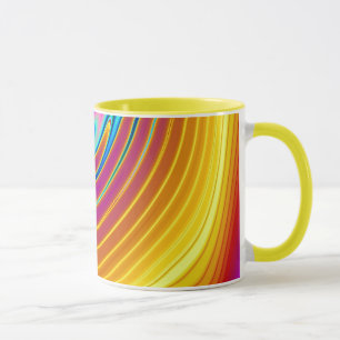 Swirling Liquid Glass (1) Glowing Yellows & Violet Mug