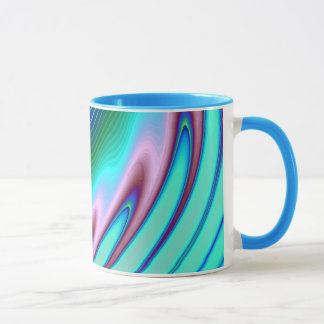 Swirling Liquid Glass (2) Glowing Aqua Mug