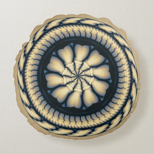 Swirling modern round ornament pillow (Front)