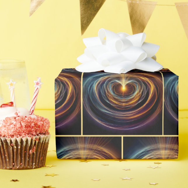 Swirling Motion Energy Light Waves Wrapping Paper (Birthday Party)