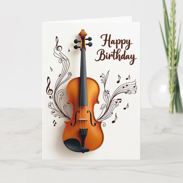 Swirling Notes Birthday Card (Front)