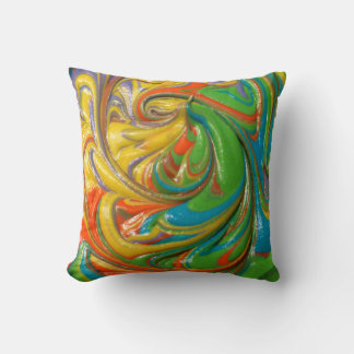 swirling paint throw pillow