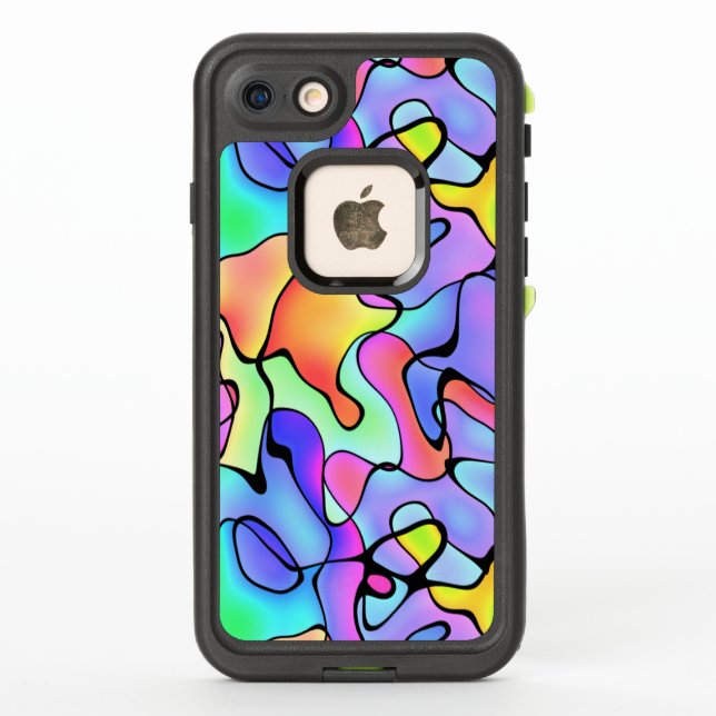 Swirling Pastel Watercolor and Pen Abstract LifeProof iPhone Case (Back)