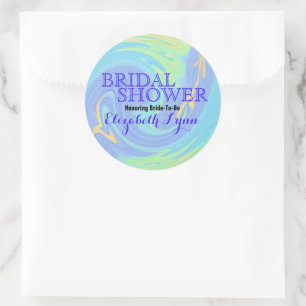 Swirling Pastels On Bridal Shower Classic Round Sticker