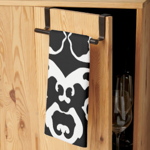 Swirling Pattern in Black and White Kitchen Towel