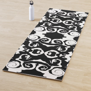 Swirling Pattern in Black and White Yoga Mat