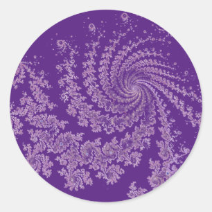 Swirling Pattern Purple Classic Round Sticker