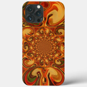 Swirling Pattern Shades of Orange, Brown, green iPhone 13 Pro Max Case