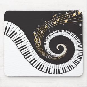 Swirling Piano Keys Mouse Pad
