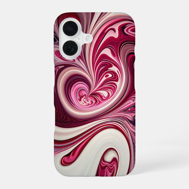 Swirling Pink iPhone 16 Case (Back)