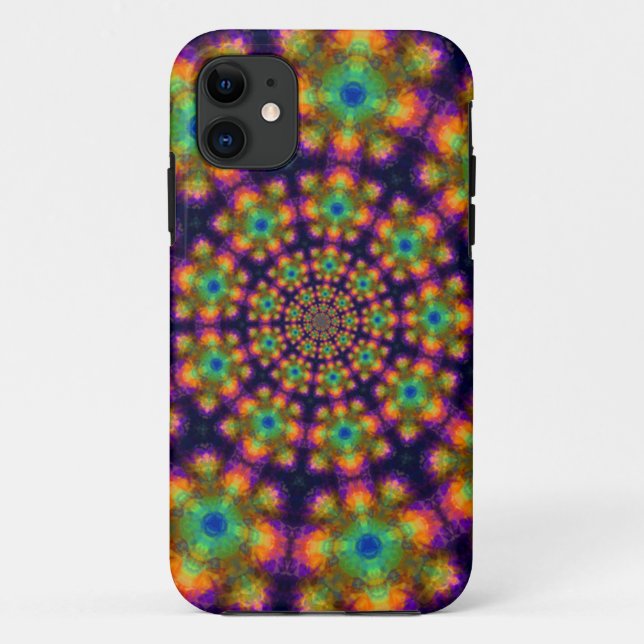Swirling Purple Green Kaleidoscope Pattern Case-Ma Case-Mate iPhone Case (Back)
