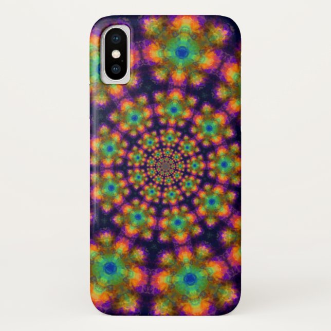 Swirling Purple Green Kaleidoscope Pattern Case-Mate iPhone Case (Back)