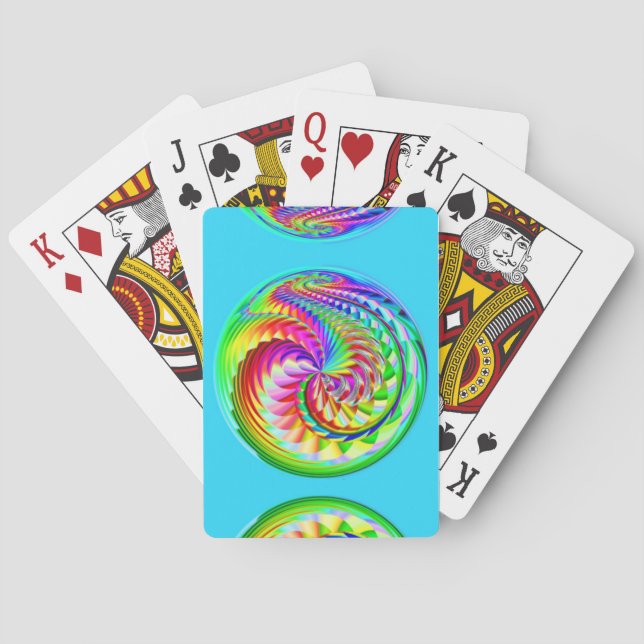 Swirling Rainbow Ball Playing Cards (Back)